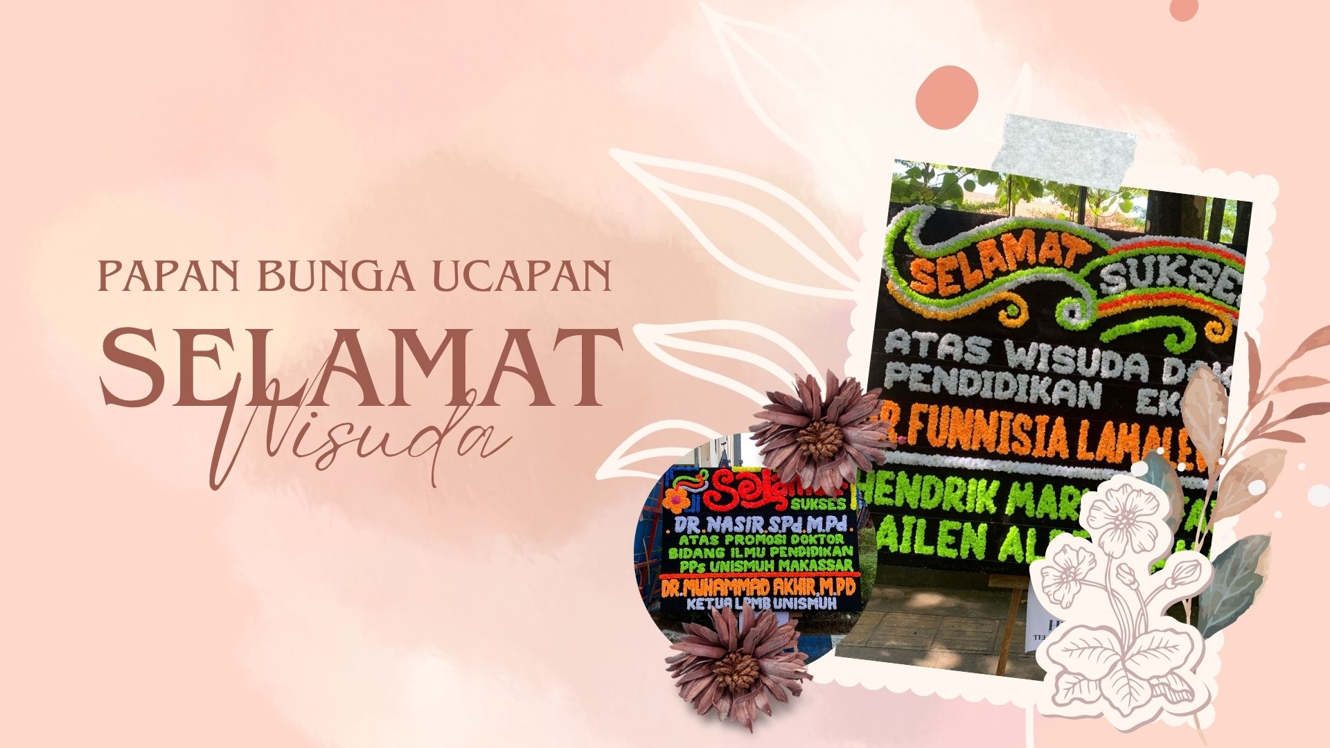 Karangan Bunga Ucapan Selamat Wisuda Promosi Doktor Makassar